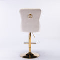 Thick Golden Swivel Velvet Barstools Adjusatble Seat Height From 27 35 Inch, Modern Upholstered Bar Stools With Backs Comfortable Tufted For Home Pub And Kitchen Island Beige,Set Of 2 Beige Dining Room American Design Bar Stools Rubberwood Set Of 2 Foam