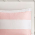 Cotton Cabana Stripe Reversible Comforter Set With Rainbow Reverse Twin Pink Cotton