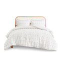 Clip Jacquard Comforter Set King Ivory Polyester