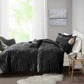 Velvet Duvet Cover Set Full Black Polyester