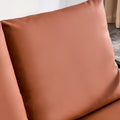 Modern Two Seater Sofa Chair With 2 Pillows Pu Leather, High Density Foam, Black Coated Metal Frame.Brown Sf D008 Brown Foam Pu 2 Seat