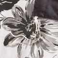 Floral Print Duvet Cover Set King White Black Microfiber