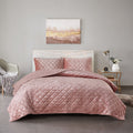 Velvet Quilt Set Full Blush Polyester