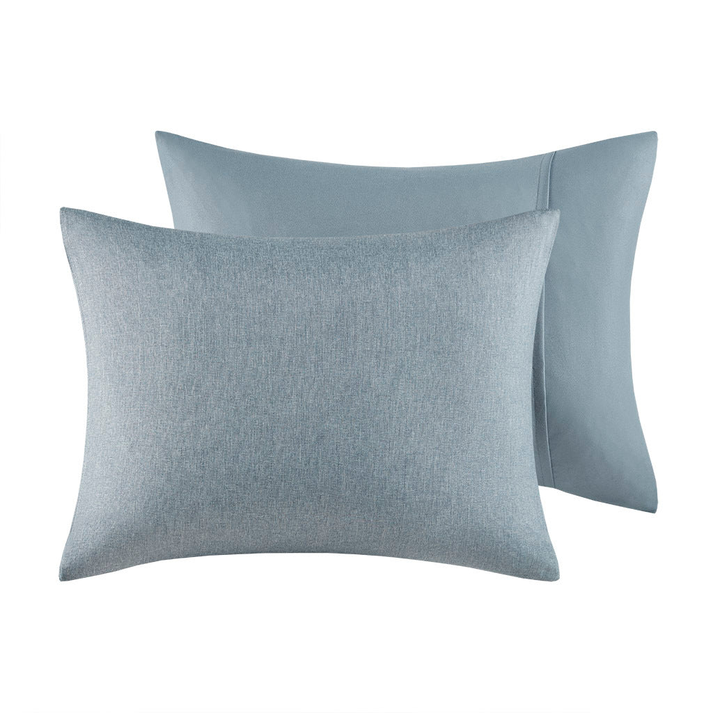 Embroidered Comforter Set Full Blue Polyester