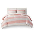 Cotton Cabana Stripe Reversible Comforter Set With Rainbow Reverse Twin Pink Cotton