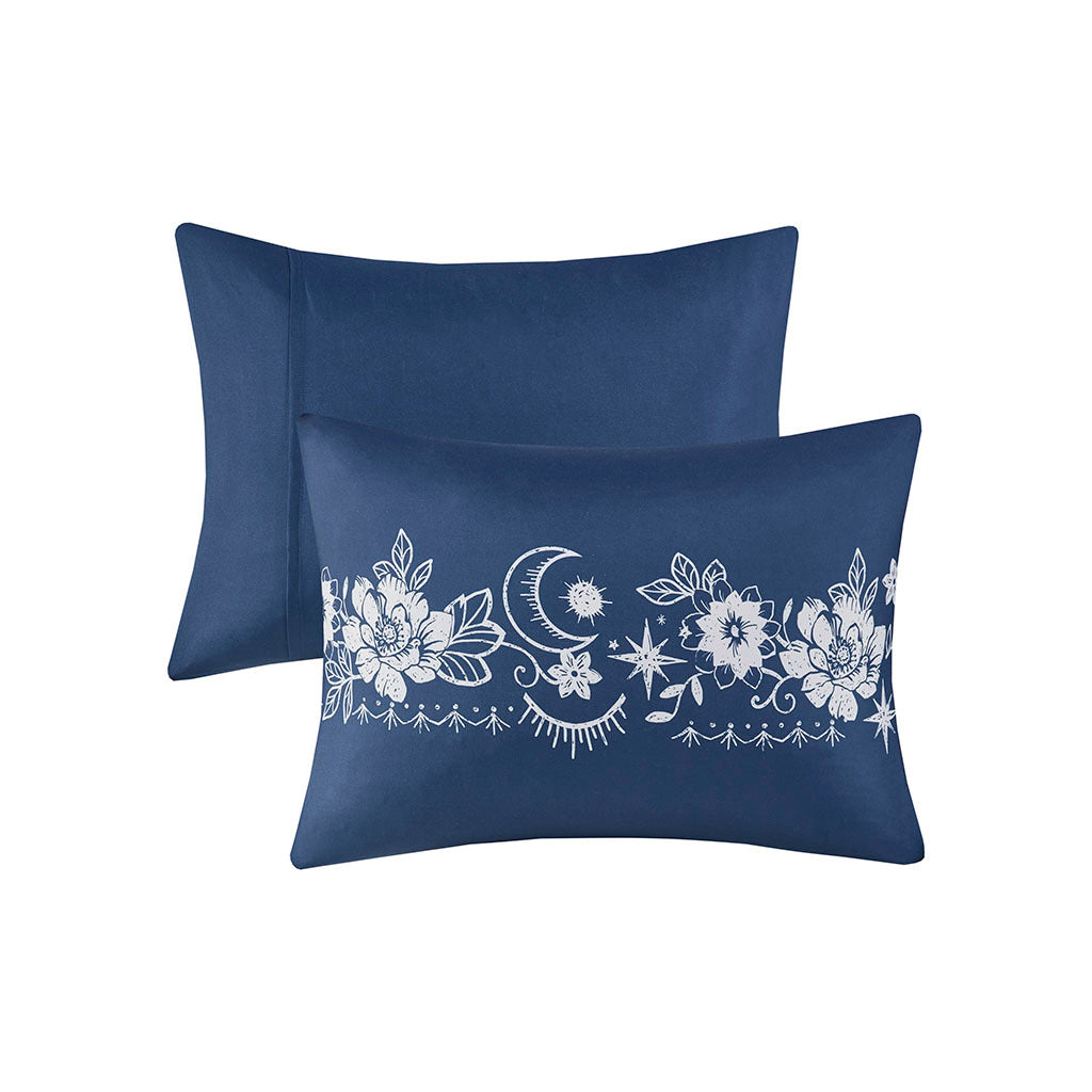 Celestial Comforter Set Twin Navy Polyester