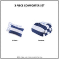 Cotton Cabana Stripe Reversible Comforter Set With Shark Reverse Full Navy Cotton