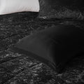 Velvet Duvet Cover Set Full Black Polyester