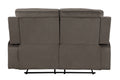 Reclining Transitional Microfiber Fabric Loveseat Brown Foam Fabric