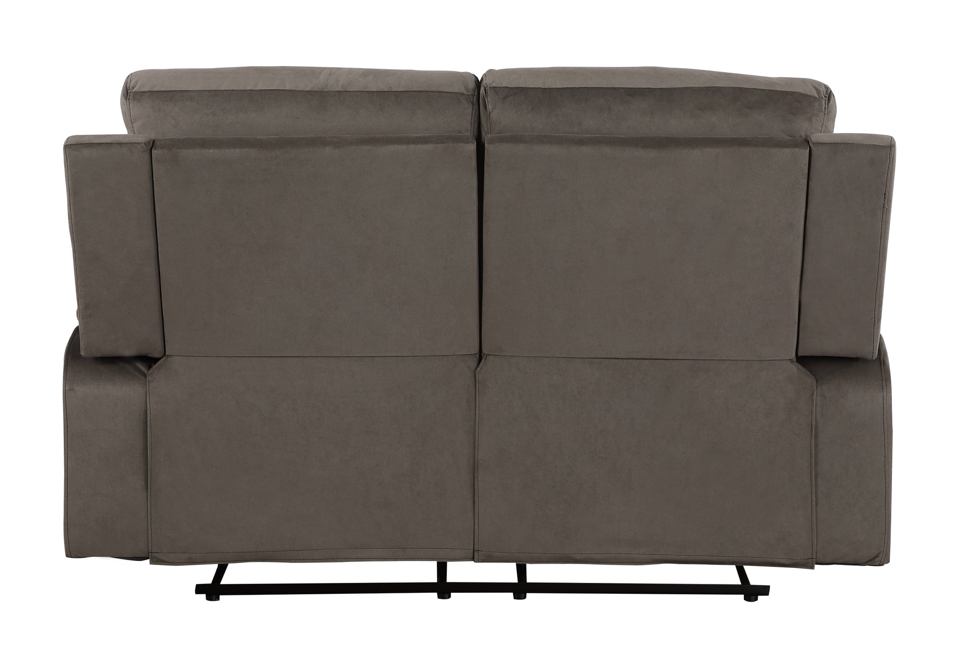 Reclining Transitional Microfiber Fabric Loveseat Brown Foam Fabric