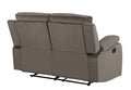 Reclining Transitional Microfiber Fabric Loveseat Brown Foam Fabric