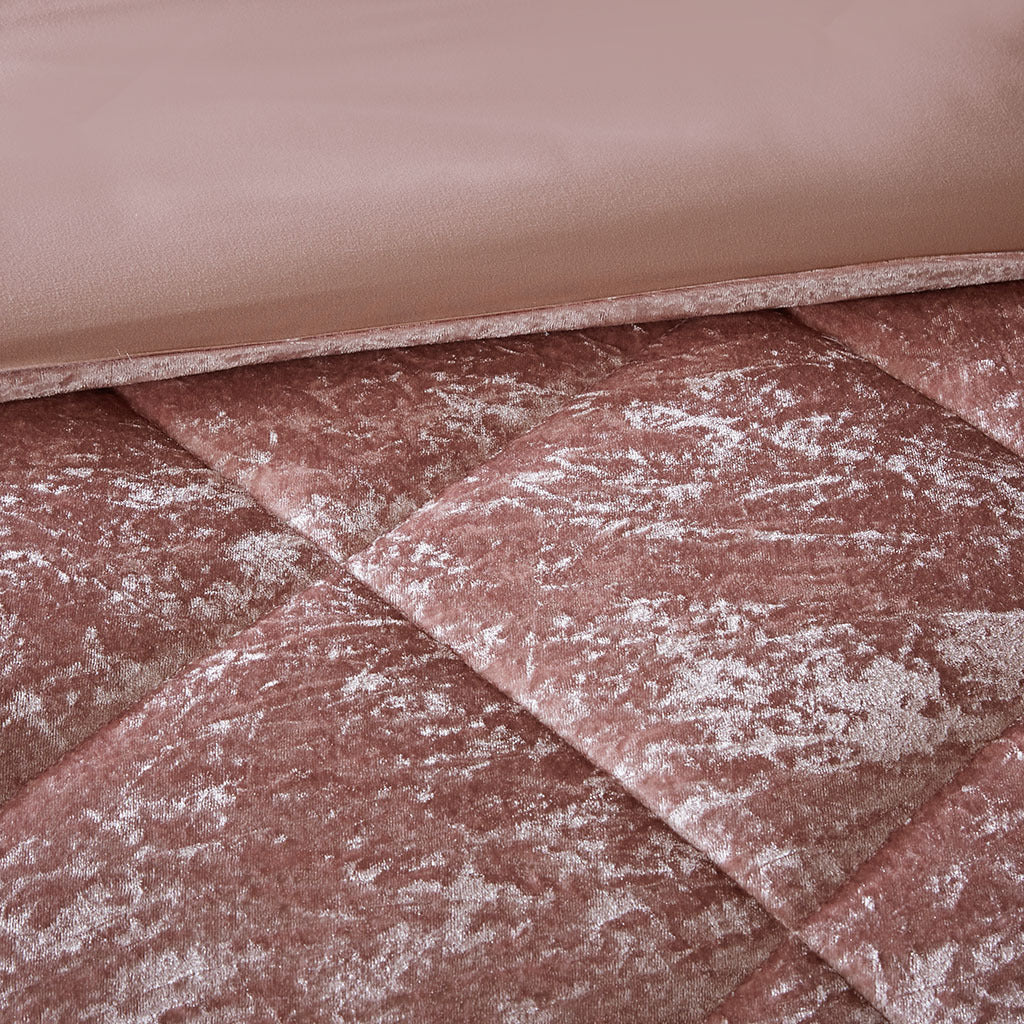 Velvet Duvet Cover Set Twin Blush Polyester