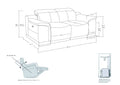 Genuine Italian Leather Power Reclining Sofa Camel Foam Leather