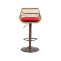 Coolmore Swivel Bar Stools Set Of 2 Adjustable Counter Height Chairs With Footrest For Kitchen, Dining Room 2Pc Set Red Polyester