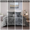 Velvet Duvet Cover Set King Grey Polyester