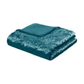 Velvet Duvet Cover Set King Teal Polyester