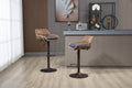 Coolmore Modern Swivel Bar Stools Set Of 2 Adjustable Counter Height Chairs With Footrest For Kitchen, Dining Room Blue Blue Primary Living Space Foam Linen