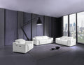 Genuine Italian Leather Power Reclining Sofa White Foam Leather