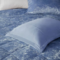 Velvet Comforter Set Twin Blue Polyester