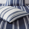 Striped Reversible Comforter Set King Navy Polyester