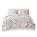 Cotton Cabana Stripe Reversible Quilt Set With Rainbow Reverse Twin Pink Cotton