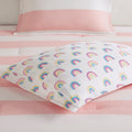 Cotton Cabana Stripe Reversible Comforter Set With Rainbow Reverse Twin Pink Cotton