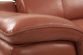 Genuine Italian Leather Power Reclining Sofa Camel Foam Leather