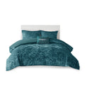 Velvet Duvet Cover Set King Teal Polyester