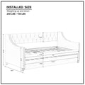 Daybed With Trundle Upholstered Tufted Sofa Bed, With Button And Copper Nail On Arms Full Size Beige Full Beige Solid Wood