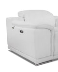 Genuine Italian Leather Power Reclining Sofa White Foam Leather