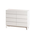 8 Drawer Storage Cabinet With Decorative Finish,For Bedroom,Living Room,Dining Room,Hallways,Easy Assembly White Mdf