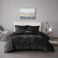 Velvet Duvet Cover Set Full Black Polyester