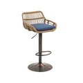 Coolmore Modern Swivel Bar Stools Set Of 2 Adjustable Counter Height Chairs With Footrest For Kitchen, Dining Room Blue Blue Primary Living Space Foam Linen