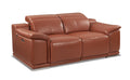 Genuine Italian Leather Power Reclining Loveseat Camel Foam Leather