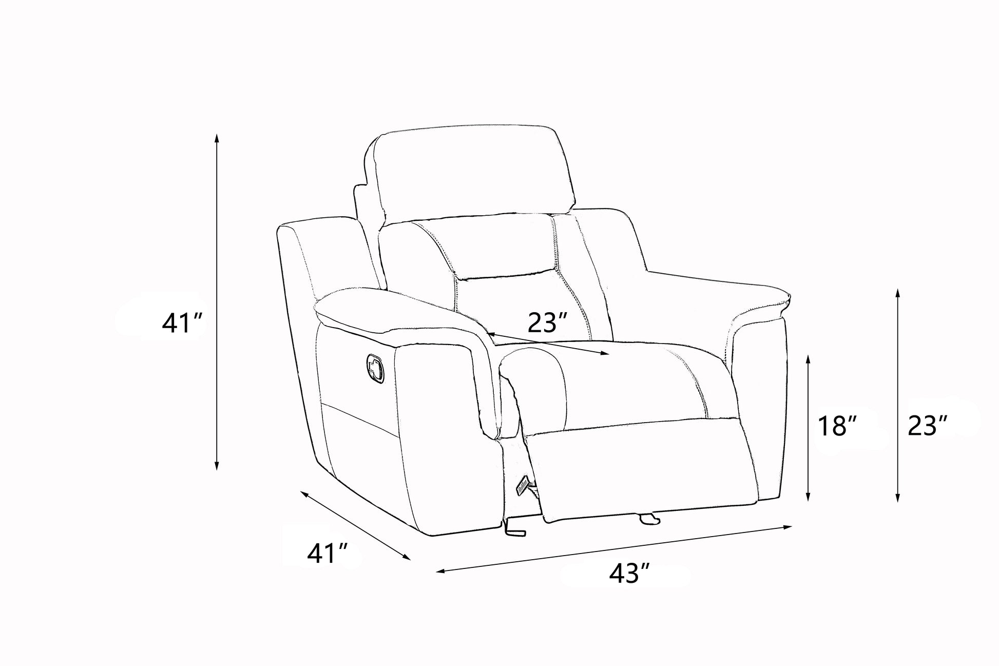 Modern Reclining Leather Air Upholstered Chair Gray Foam Leather