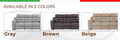 Reclining Modern Leather Air Upholstered Chair Brown Foam Leather