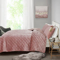 Velvet Quilt Set Full Blush Polyester