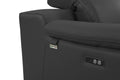 Genuine Italian Leather Power Reclining Sofa Dark Gray Foam Leather