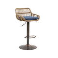 Coolmore Modern Swivel Bar Stools Set Of 2 Adjustable Counter Height Chairs With Footrest For Kitchen, Dining Room Blue Blue Primary Living Space Foam Linen