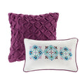 Reversible Quilt Set With Throw Pillows Twin Purple Cotton