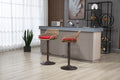 Coolmore Swivel Bar Stools Set Of 2 Adjustable Counter Height Chairs With Footrest For Kitchen, Dining Room 2Pc Set Red Polyester