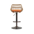 Coolmore Swivel Bar Stools Set Of 2 Adjustable Counter Height Chairs With Footrest For Kitchen, Dining Room 2Pc Set Orange Polyester