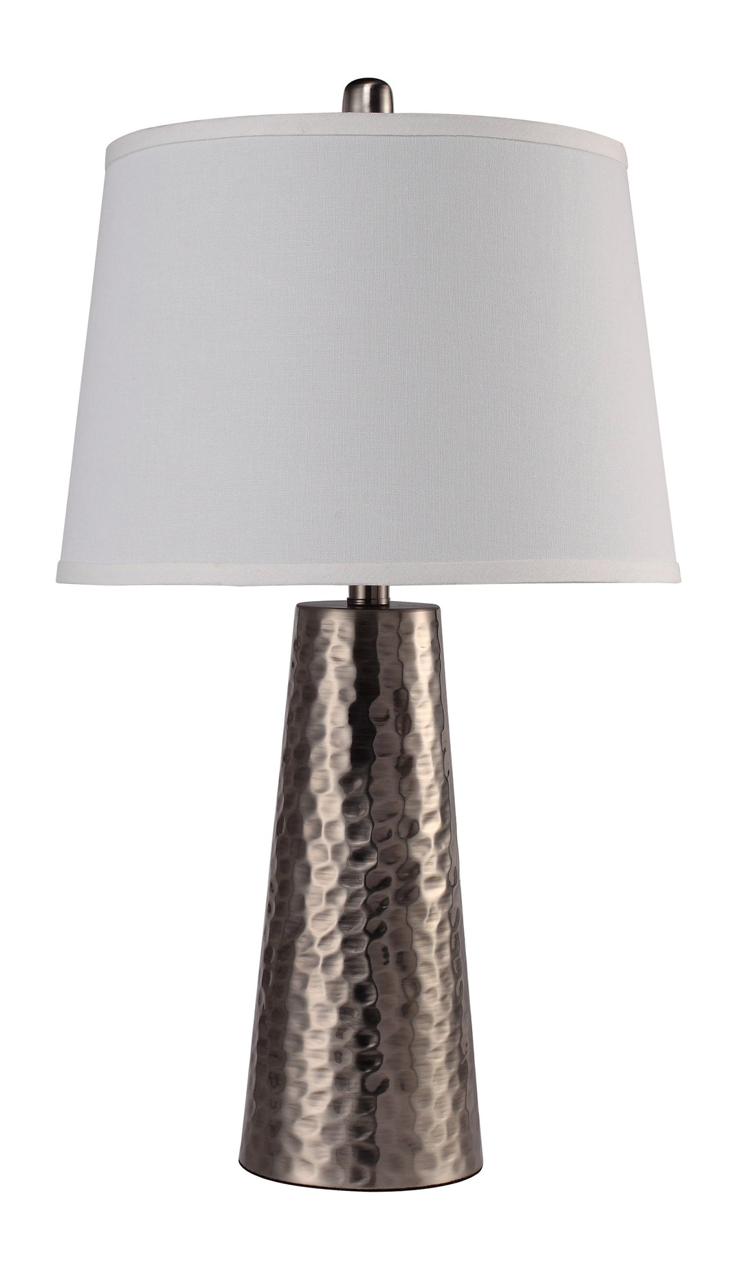 25"H Silver Leaf Hammered Table Lamp 1Pc Ctn 2.15 6.97 Brushed Nickel Metal