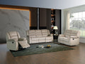 Transitional Microfiber Fabric Upholstered Sofa Beige Foam Fabric