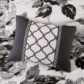 Floral Print Duvet Cover Set King White Black Microfiber