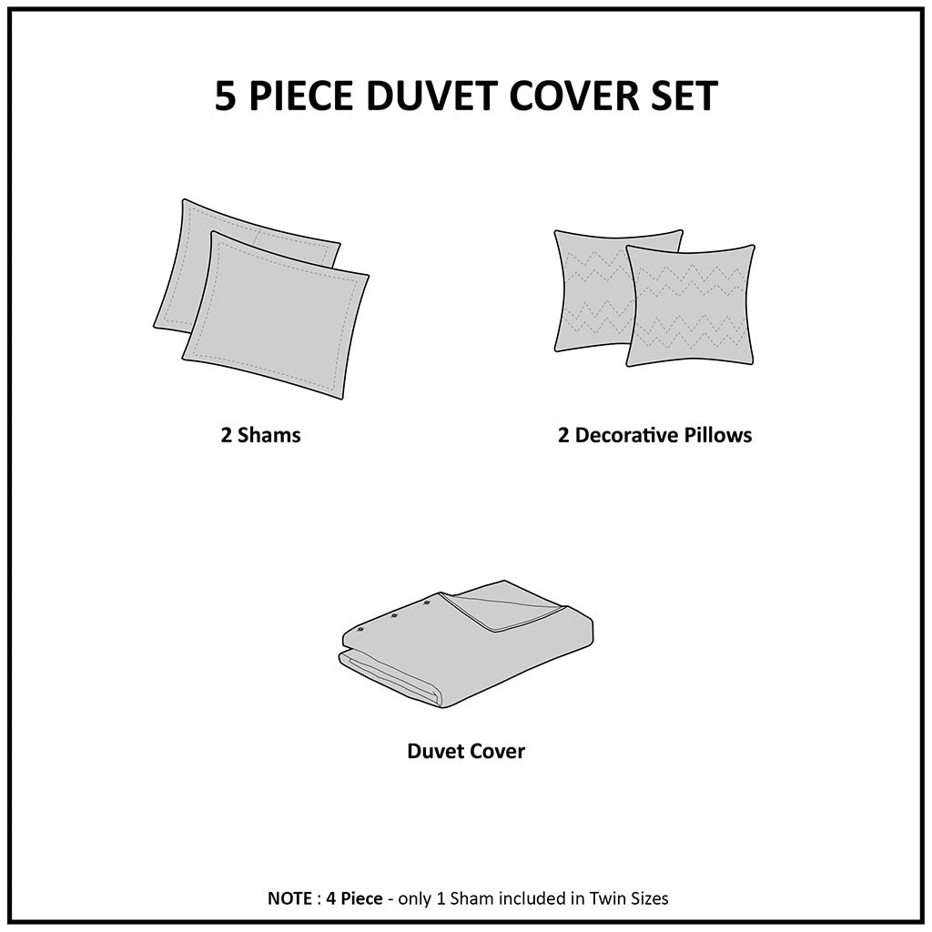 Floral Print Duvet Cover Set King White Black Microfiber