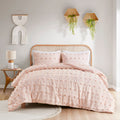 Clip Jacquard Comforter Set King Pink Polyester