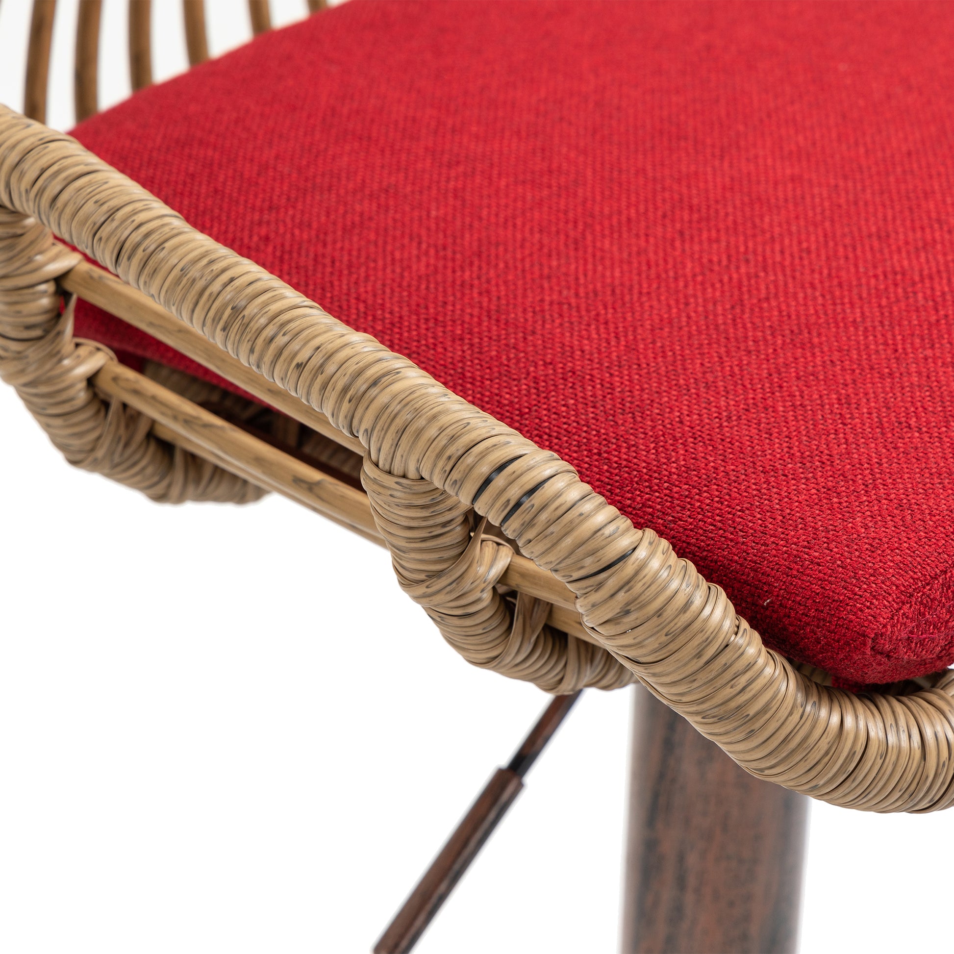 Coolmore Swivel Bar Stools Set Of 2 Adjustable Counter Height Chairs With Footrest For Kitchen, Dining Room 2Pc Set Red Polyester