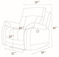 Reclining Transitional Microfiber Fabric Chair Beige Foam Fabric