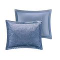 Velvet Duvet Cover Set Full Blue Polyester